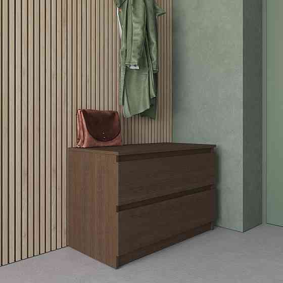 Комод VAYS R-19 Венге Темний, 2 шухляди без ручок, ЛДСП, 80×40×53 см - для передпокою, спальні, вітальні Львів