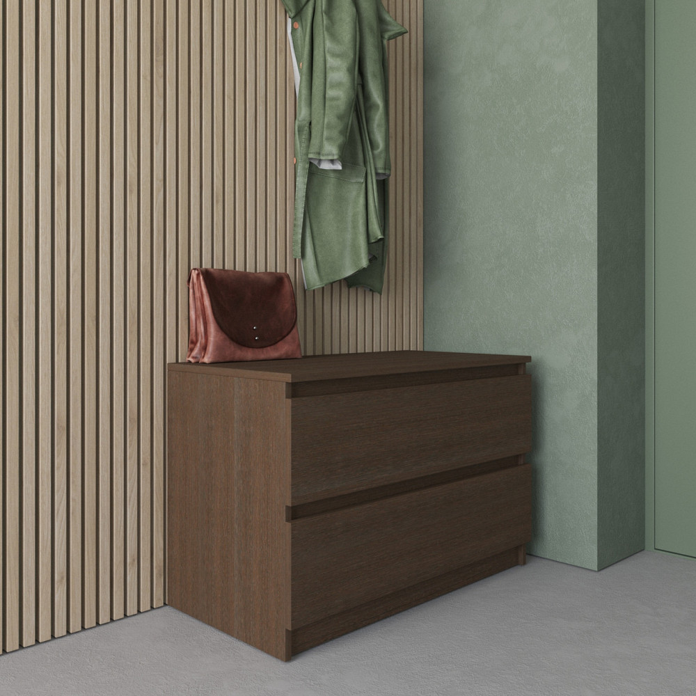 Комод VAYS R-19 Венге Темний, 2 шухляди без ручок, ЛДСП, 80×40×53 см - для передпокою, спальні, вітальні Львів - фото 1