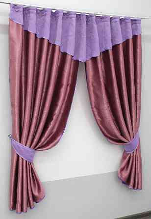Шторки (270х170см) с ламбрекеном и подхватами цвет малиновый с фиолетовым 00к 59-232 Киев