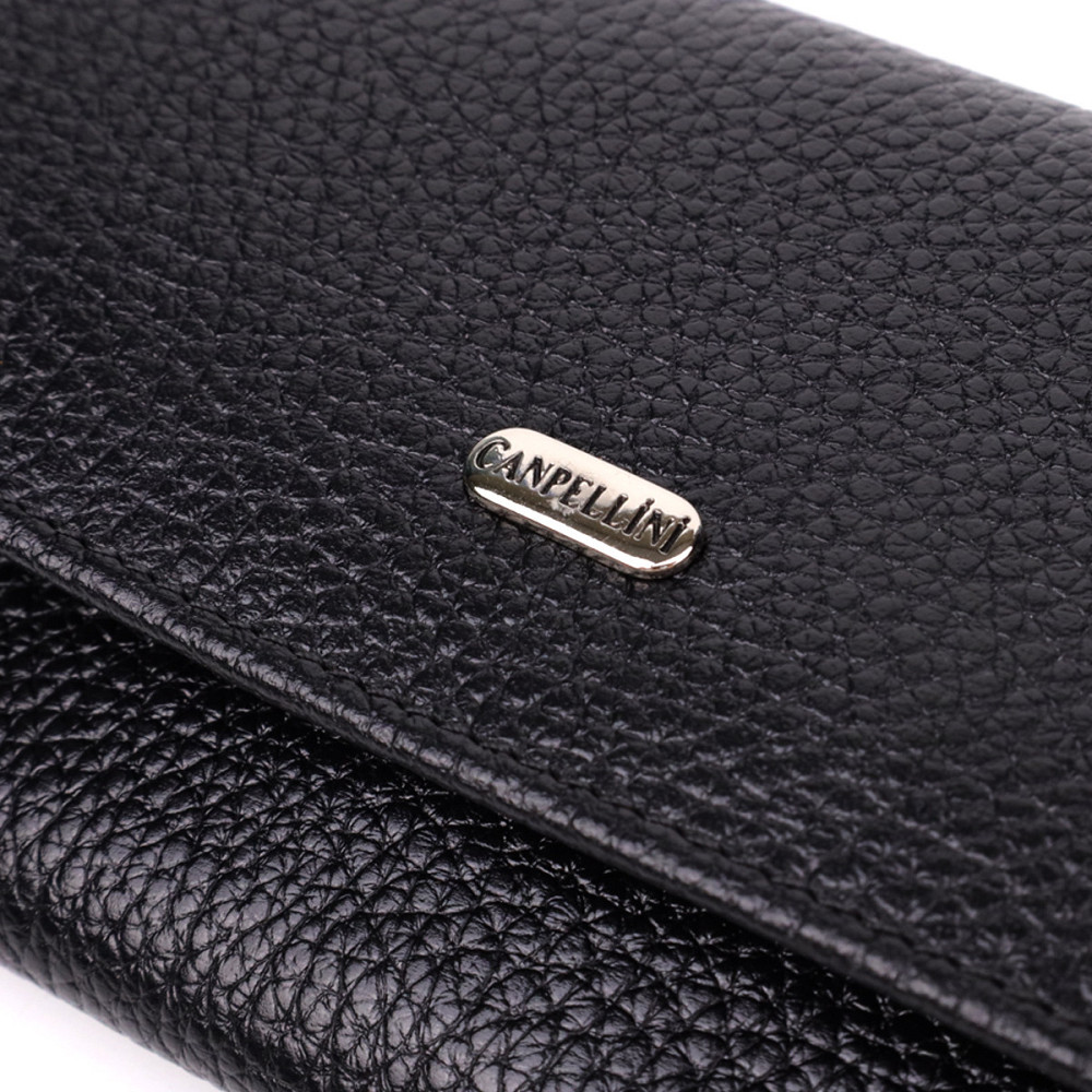 Классический женский кошелек из натуральной кожи Черный (CANPELLINI) Киев - изображение 9