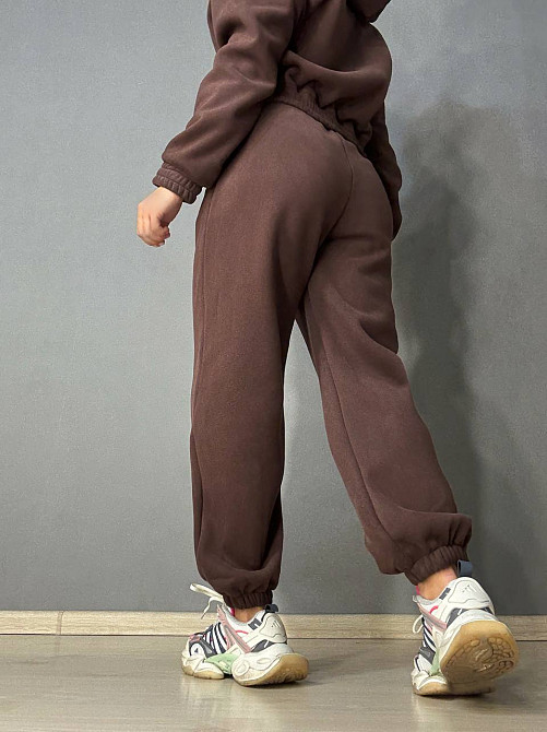 Костюм женский Joy One 80990 утепленный на флисе худи с брюками коричневый, коричневый, M Киев - изображение 15