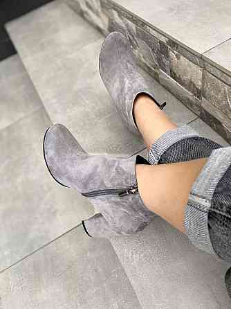 Nivelle Черевики жіночі NIVELLE сірі замша натуральна каблук 9см висота 10см (6093/8010-33) Коломыя