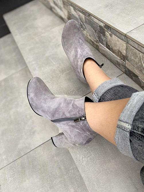 Nivelle Черевики жіночі NIVELLE сірі замша натуральна каблук 9см висота 10см (6093/8010-33) Коломыя - изображение 2
