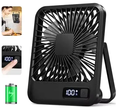 Вентилятор настільний акумуляторний з дисплеєм, регулюванням швидкості та тихою роботою 16.5*13.2*3.8см Одеса - фото 1
