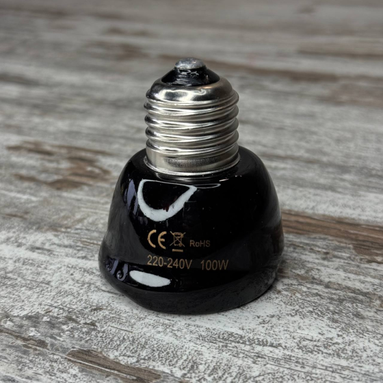 Лампа керамічна інфрачервона Е27 100 Вт для обігріву тераріуму рептилій Київ