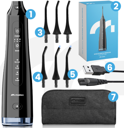 Бездротовий іригатор Maltec Toothie X60 чорний 150PSI (Польща) Київ