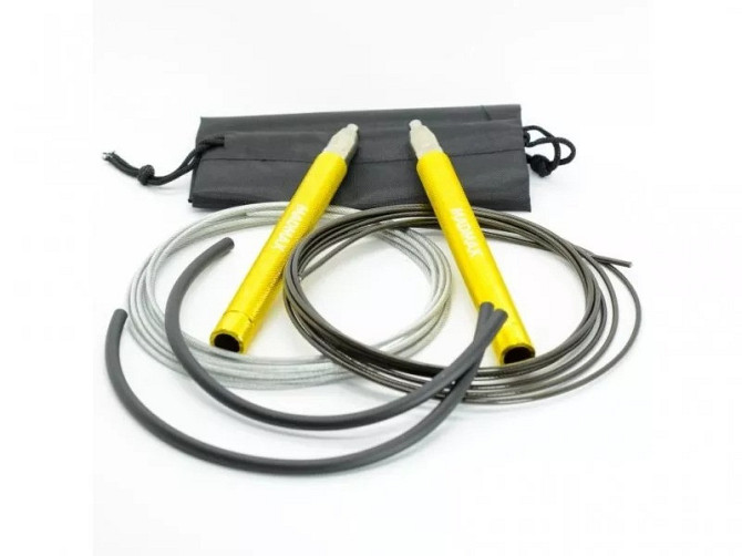 Скакалка швидкісна на підшипниках алюмінієва MadMax MFA-286 Speed jump rope Yellow Кам'янське - фото 2
