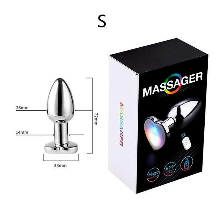 Сталева смарт анальна пробка, що світиться Magic Motion Equinox USB з Д/К  - 7,2*2,8 см — Анальні іграшки Вінниця - фото 2