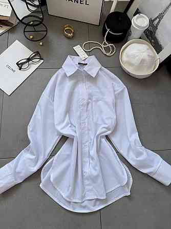 Жіноча базова сорочка на ґудзиках із бавовни Білий, 42/44 Одеса