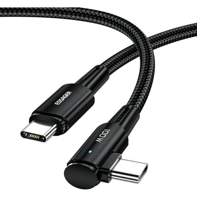 Дата кабель USB-C to USB-C 3.0m 100W 90° corner black Essager (EXCTT1-CGWTC01) Винница - изображение 1