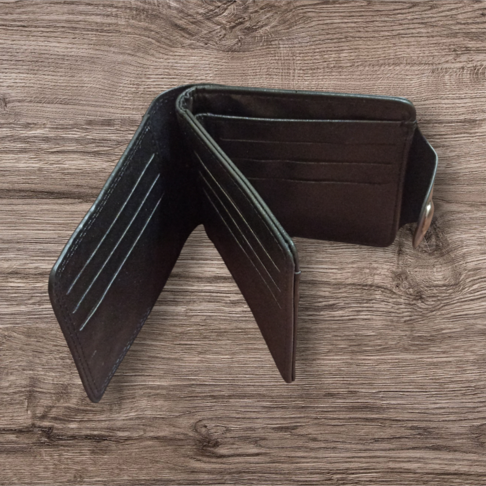 Кошелек мужской гравировка 100 долларов PU кожа 11,5 на 8,5 черный Киев - изображение 3