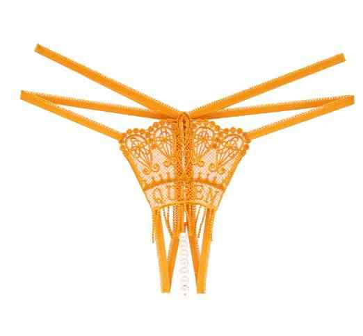 Трусики з перлами еротичні універсальний помаранчевий Київ