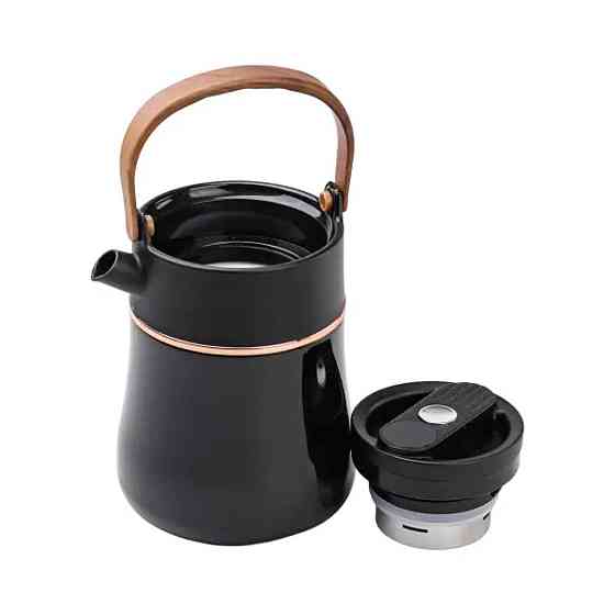 Чайник-термос с термометром 700 мл черный Киев