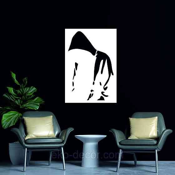 Декоративное настенное Панно «Силуэт мужчины», Декор на стену 70*48 см, Белый Киев