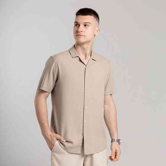 Чоловіча сорочка з коротким рукавом бежева Pobedov Marsel Київ