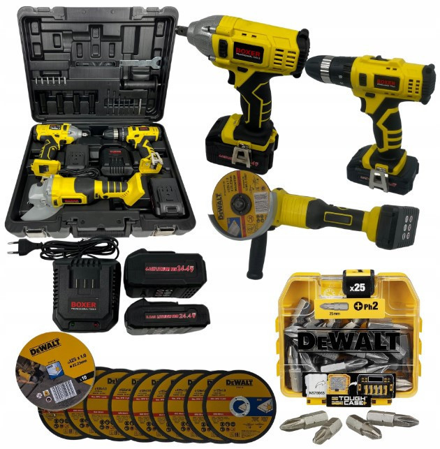 SR-028 Набір Акумуляторний 3в1: Дриль-Шуруповерт, Ударний Гайковерт, Болгарка 24,4V + 2 Акумулятори Одеса - фото 2