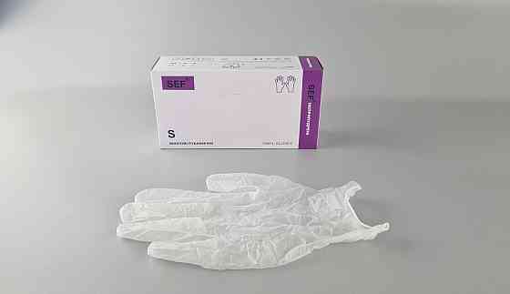 Перчатки Винил белые (100шт) размер S  SEF (1 пачка) Харьков