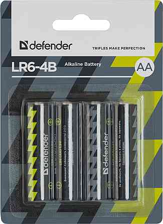 Батарейка AA/LR06 Лужна, Defender, (блістер 4 шт.) Винница