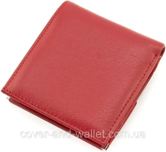 Маленький женский кошелек красного цвета на кнопке Marco Coverna 1420 Киев