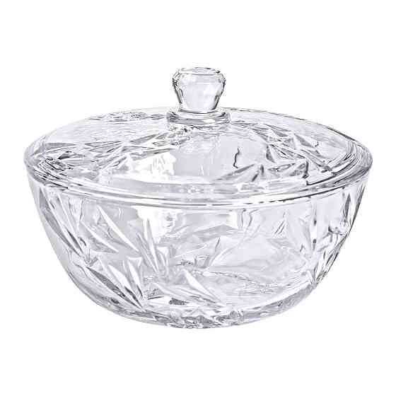 Салатниця скляна з кришкою 24 см під кришталь HP-YH-62 Київ