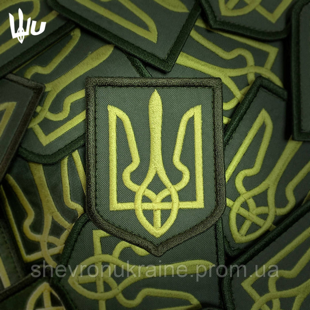 Шеврон Герб Украины (Форма щит. На липучке) Размер 8x6см Киев - изображение 1