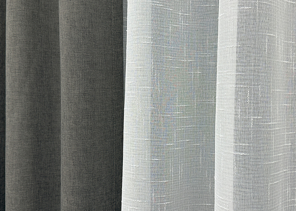Комплект штор VR-Textil Лен Мешковина 100х270 2шт и Тюль 300х270 1282ш-115т Серый с белым 71-027/1 Киев - изображение 6