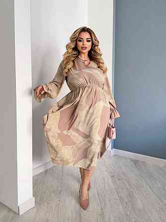 Жіноча елегантна романтична максіплаття софт Бежевий, 58/60 Одеса