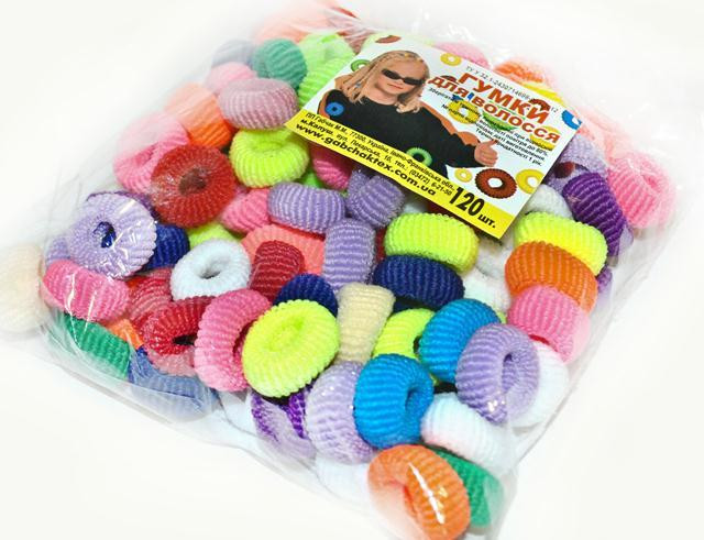 Резинка для волос цветная упаковка 120 шт Киев - изображение 1