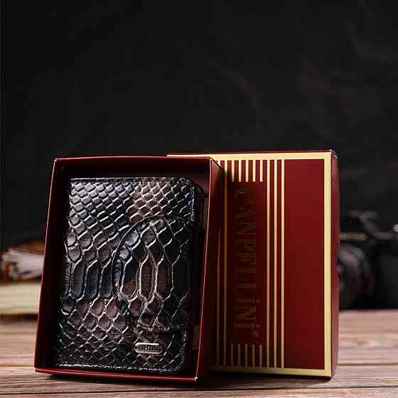 Фактурне жіноче портмоне середнього розміру з натуральної шкіри з тисненням під змію CANPELLINI 21805 Різнокольорове Київ