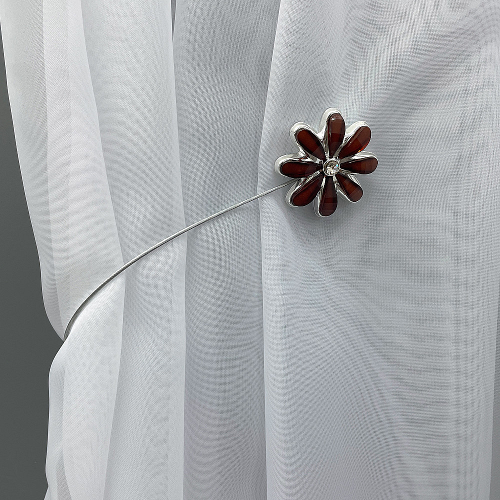 Магніти для штор та гардин "Квітка" набір 2 шт Бурштиновий (81-248) Київ - фото 3