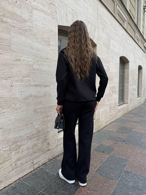 Женский стильный костюм двойка Ангора-кашемир Черный, 46/48 Одесса - изображение 4