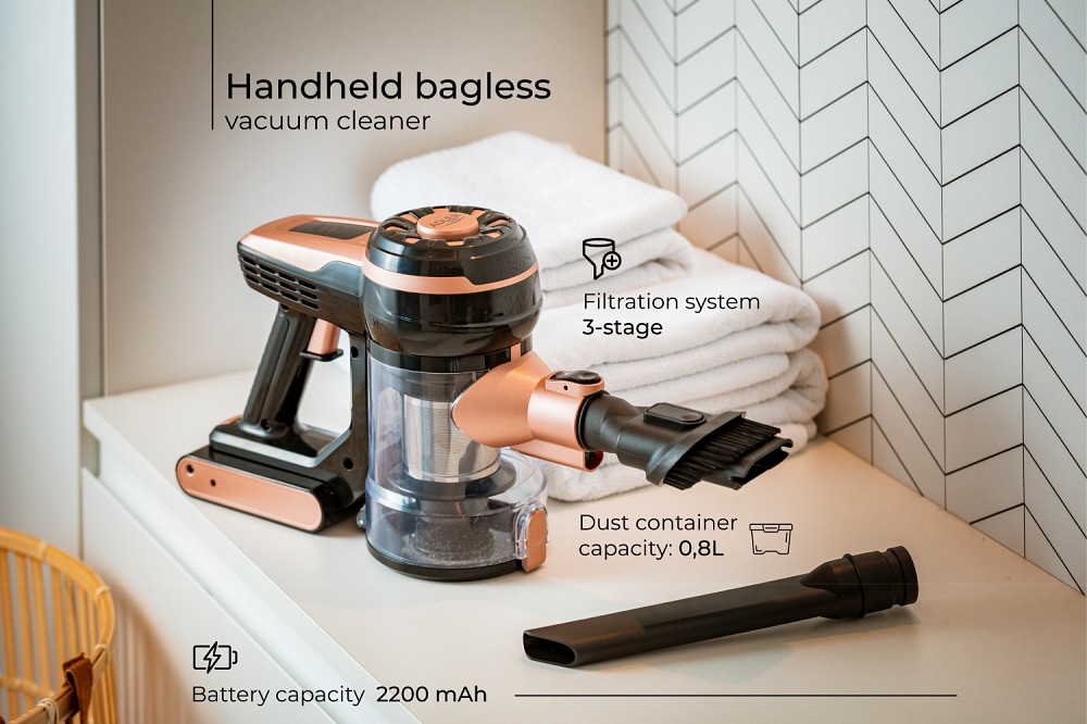 Порохотяг Adler AD 7044 бездротовий/ 250Вт/ 12,000 Pa/ 0,8л/ LED/ TURBO/ настінне кріплення Винница - изображение 11