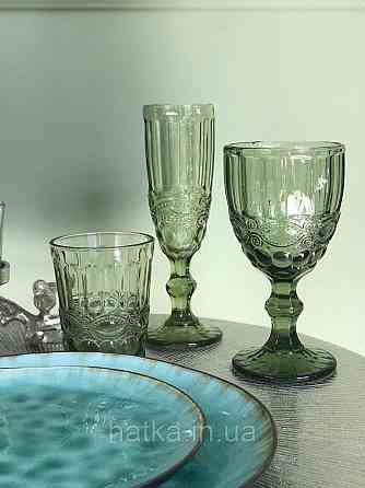 Келих для шампанського Olens «Вінтаж» 180 мл зелене скло для дому та ресторанів 34215-14-1 Київ