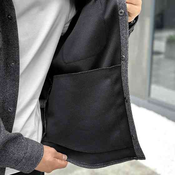 Сорочка-пальто для чоловіків Pobedov Mars. Сорочка демісезонна чоловіча темно-сіра Київ