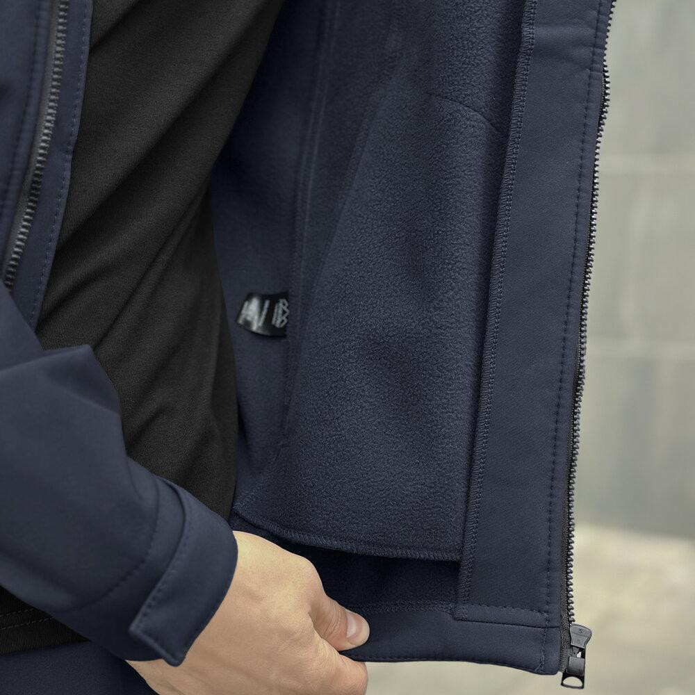 Темно-синяя мужская демисезонная куртка Pobedov Motive с липучками Киев - изображение 4