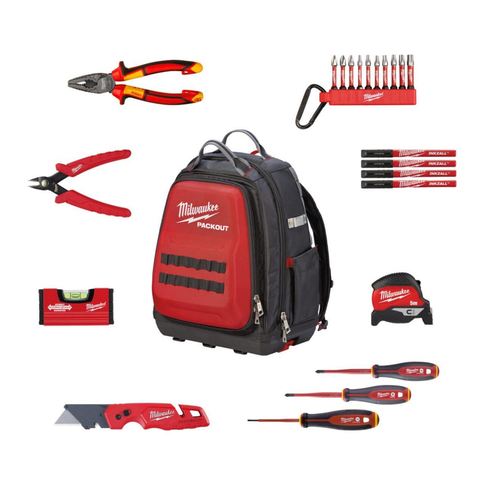 Набір ручного інструмента електрика PACKOUT MILWAUKEE, (23шт) в рюкзаці Одеса - фото 1