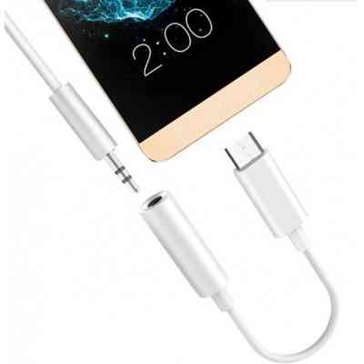 Перехідник Lapara USB Type-C Male - Audio AUX mini jack 3,5 mm Female (LA-Type-C-Audio-3.5mm white) Вінниця