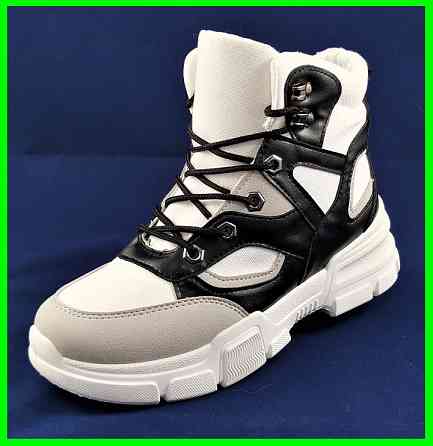 Жіночі Високі Кросівки на Танкетці Білі Сліпони Мокасини на Платформі (розміри: 37) - 4 Дніпро