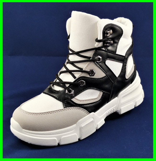 Женские Высокие Кроссовки на Танкетке Белые Слипоны Мокасины на Платформе (размеры: 37) - 4 Днепр - изображение 4