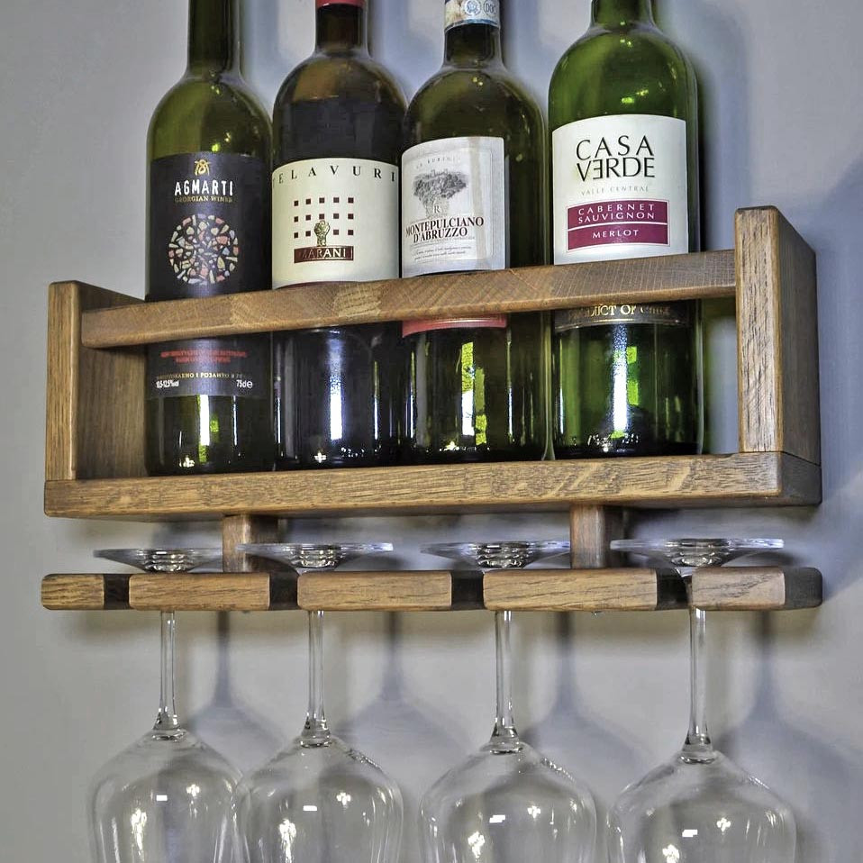 Настінна винна полиця "Кіото" палісандр Миколаїв - фото 1