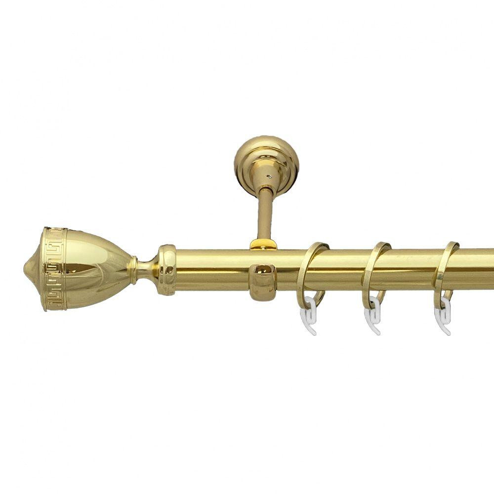 Карниз Orvit Афіна металевий однорядний відкритий гладка труба кільце фасонне металеве  Золото 25 мм 240 см (7035240) Львів - фото 1