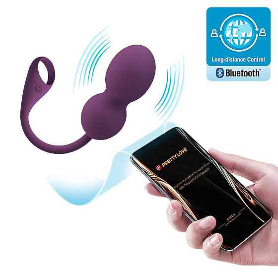 Вагінальні кульки Pretty love Elvira dark Purple, 12 vibration functions Mobile APP Long-distance Co Sex Aura Київ