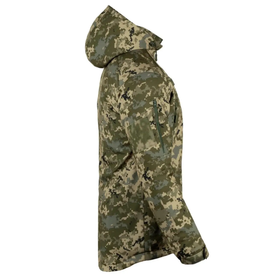 Чоловіча зимова теплозберігаюча куртка SoftShell Max-Heat ММ-14 з капюшоном (Піксель ЗСУ) M Вінниця