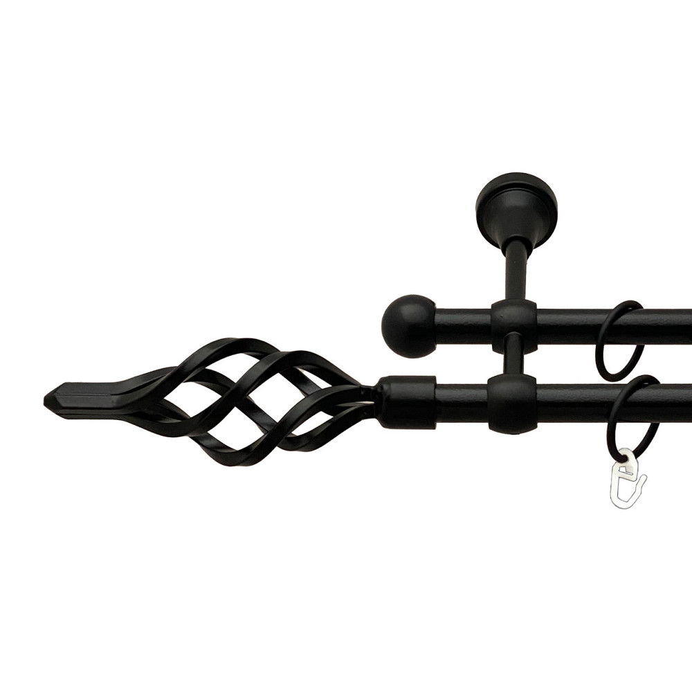 Карниз Orvit Ажур Мала металевий дворядний литий Чорний Оксамит 16\16 мм 200 см (00-00013842) Львів - фото 1