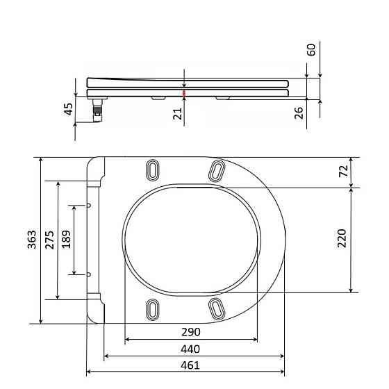Qtap Сидіння для унітаза (Robin 520, Scorpio 520) 465x363x60 мм, White, з мікроліфтом, Slim Duroplast, MagLock QTSC179W48916 Київ