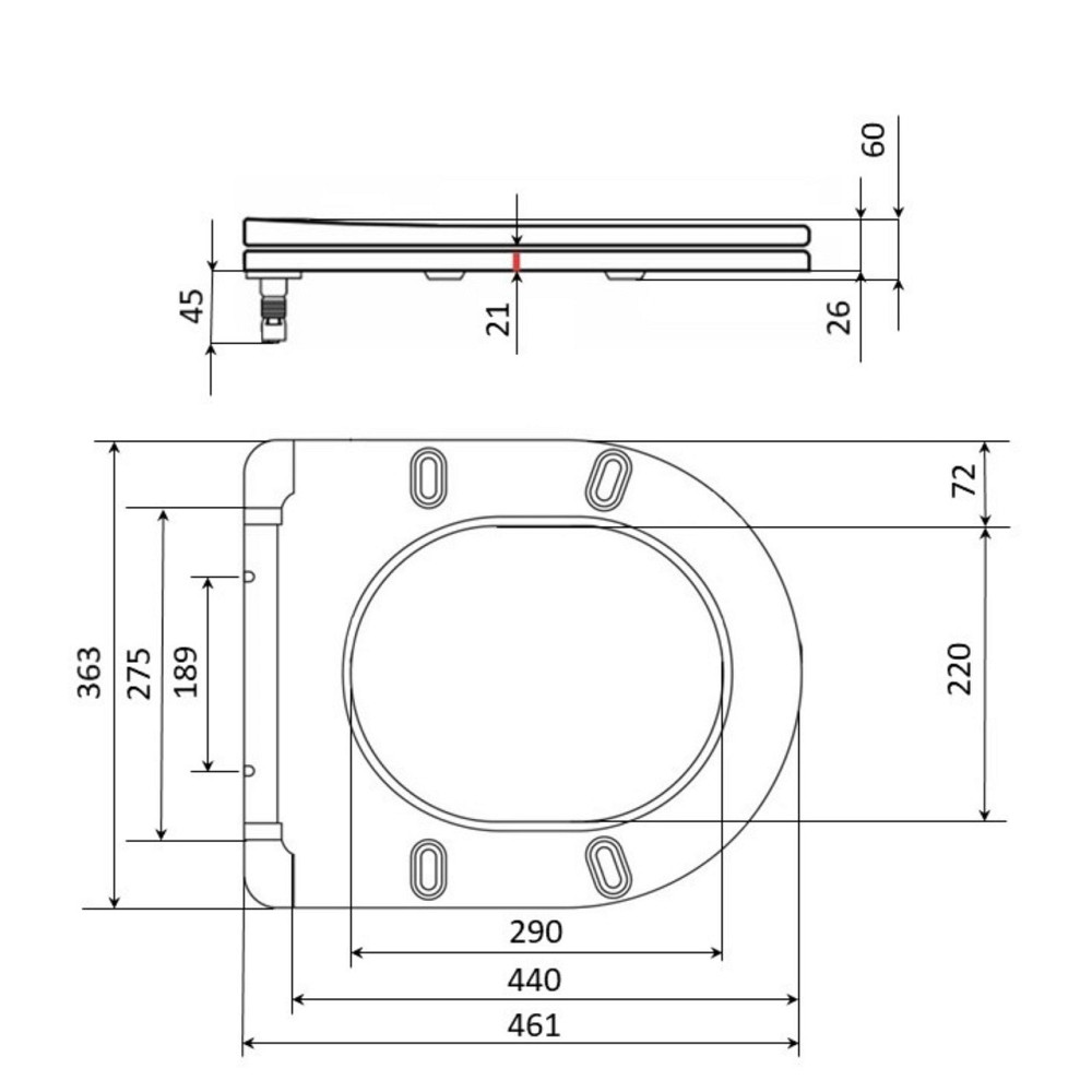 Qtap Сидіння для унітаза (Robin 520, Scorpio 520) 465x363x60 мм, White, з мікроліфтом, Slim Duroplast, MagLock QTSC179W48916 Київ - фото 2