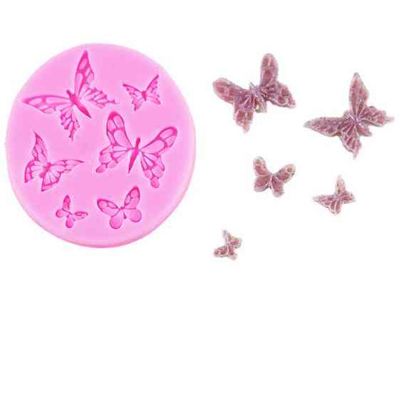 Молд силиконовый Бабочки 83 на 75 мм розовый Киев