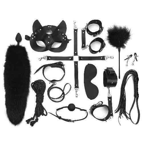 Набор BDSM Art of Sex – Maxi BDSM Set Leather, 13 предметов, черный, натуральная кожа Sex Aura Киев