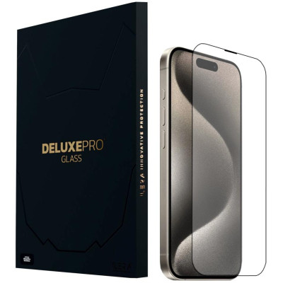 Стекло защитное iLera DeLuxe Original Glass iPhone 15 Pro Max (ILFCDL15PRMX) Винница - изображение 1