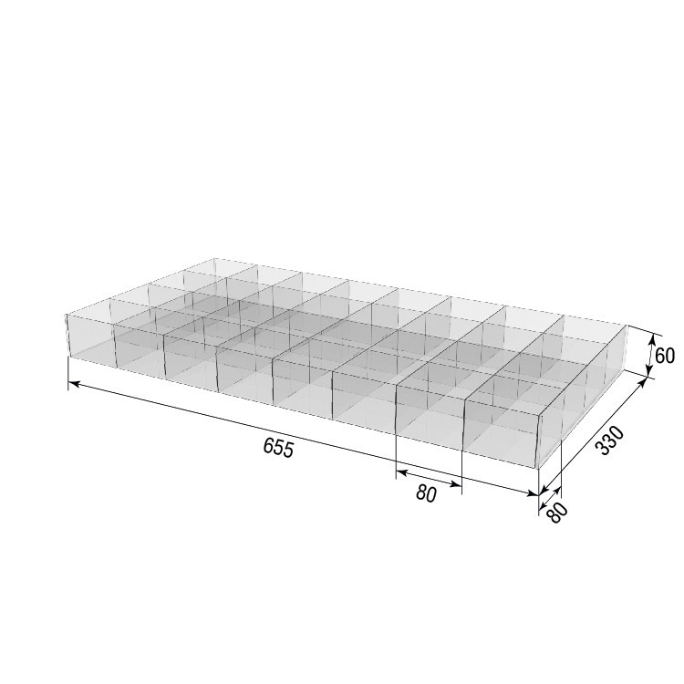 Коробка акрилова EKOSTAR 655х330х60 32 комірки Київ - фото 3